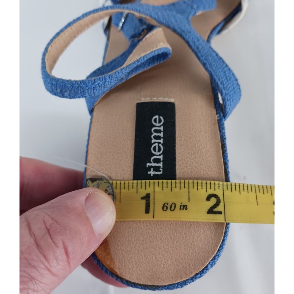 Theme Women's Sandals 9M Slingback Adjustable Back Stacked Heel Fabric Upper GUC - Picture 9 of 14